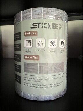 Stickeep peel and stick wall paper 36x6 blue/grey/wood